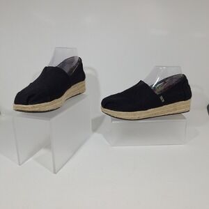 Bobs from Skechers Black Espadrille Flats Women Size 8.5 Memory Foam Shoes